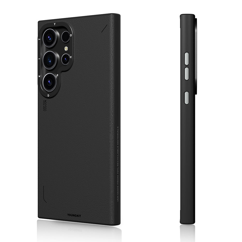 Youngkit Tech Fashion Serisi Galaxy S24 Ultra Basit Mat Deri Desenli M-safe Kılıf Youngkit Tech Fashion Serisi Galaxy S24 Ultra Basit Mat Deri Desenli M-safe Kılıf